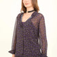 Sheer Leopard Print Viscose Blouse