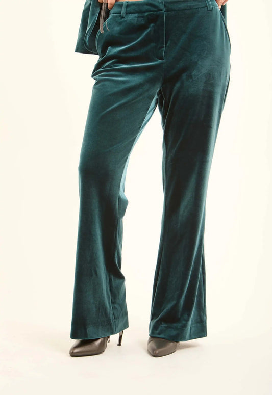 Velvet Straight-Leg Pants