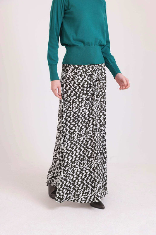 Geometric Pattern Comfy Maxi Skirt