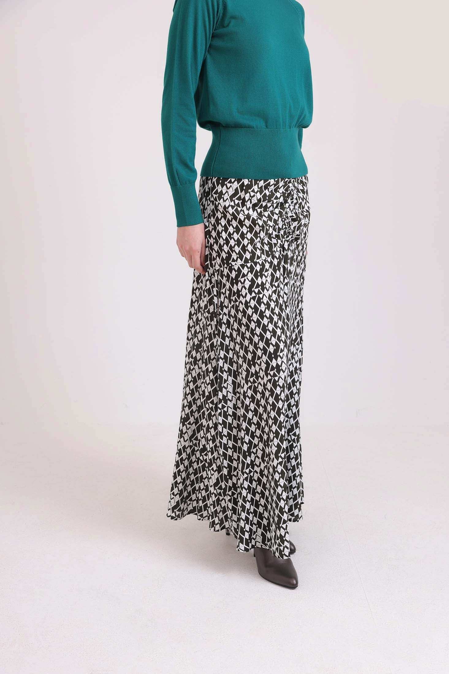 Geometric Pattern Comfy Maxi Skirt