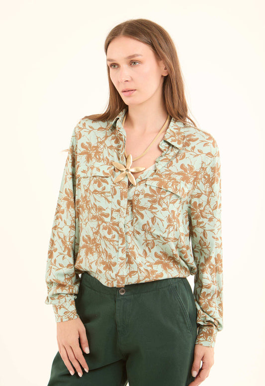 Floral Printed Viscose Shirt