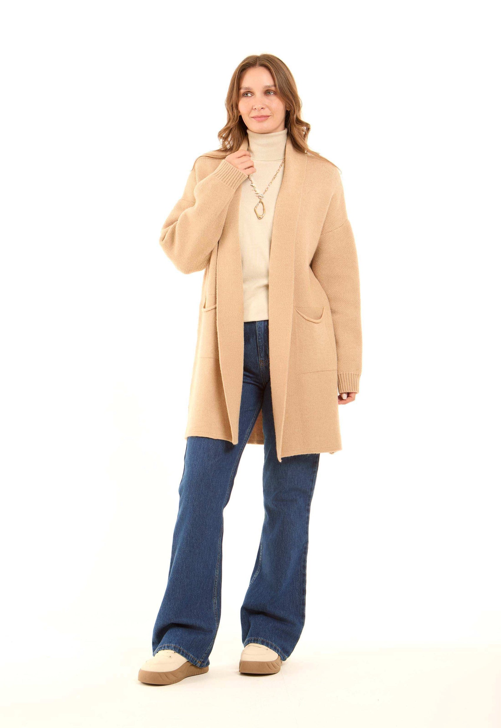 Long Sleeves Winter Cardigan with Pockets