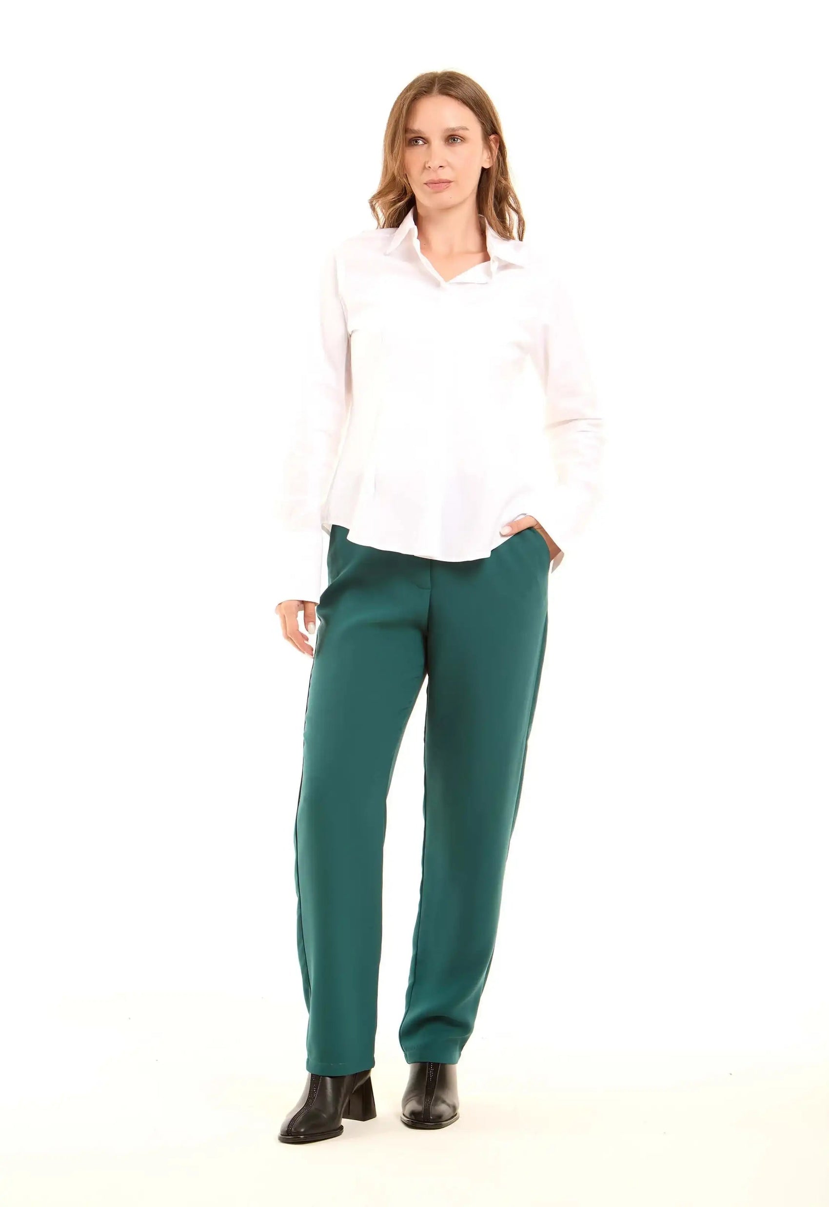 Structured Polyester Collared Blouse