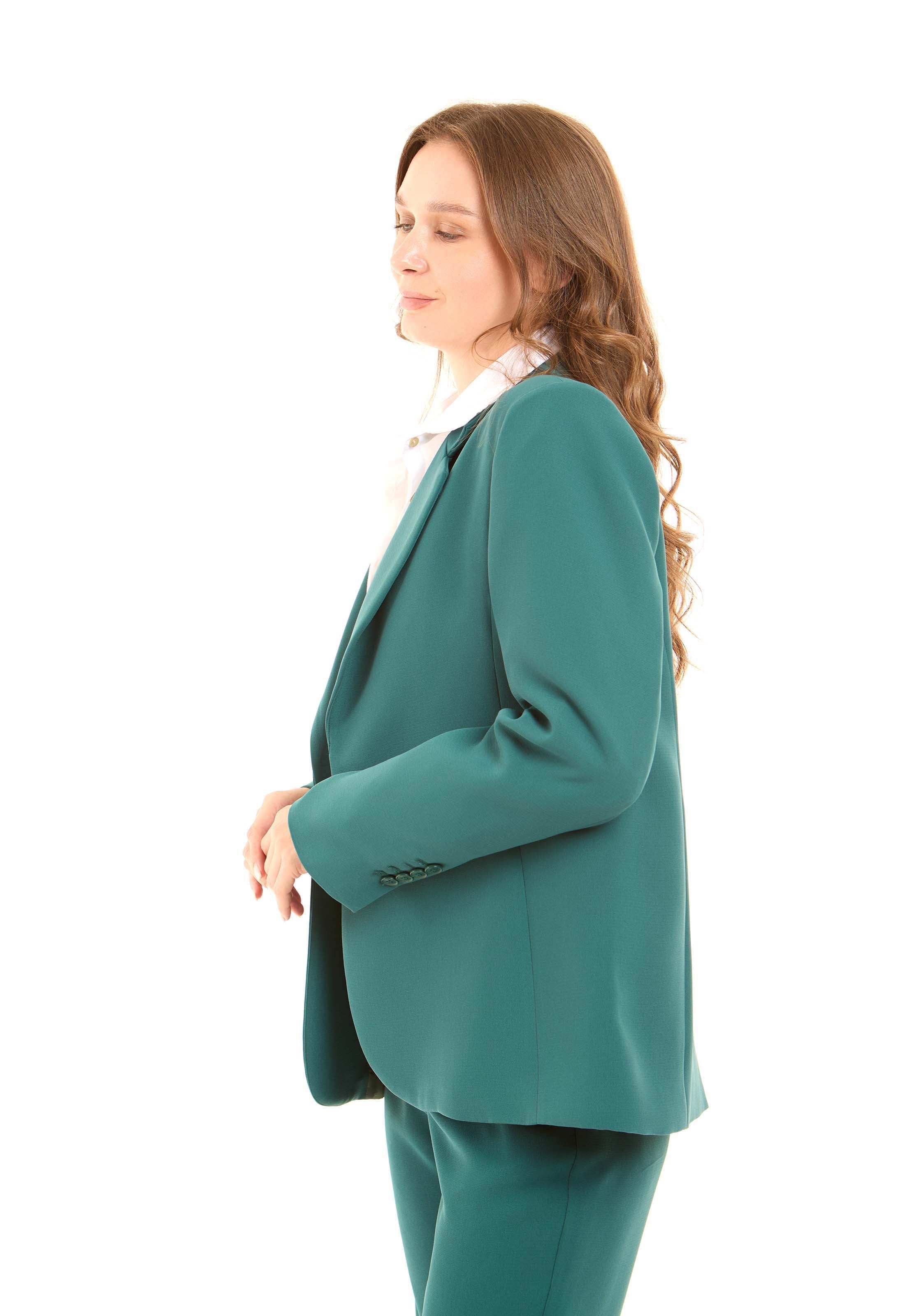 Structured Tailored Polyester Blazer Jacket