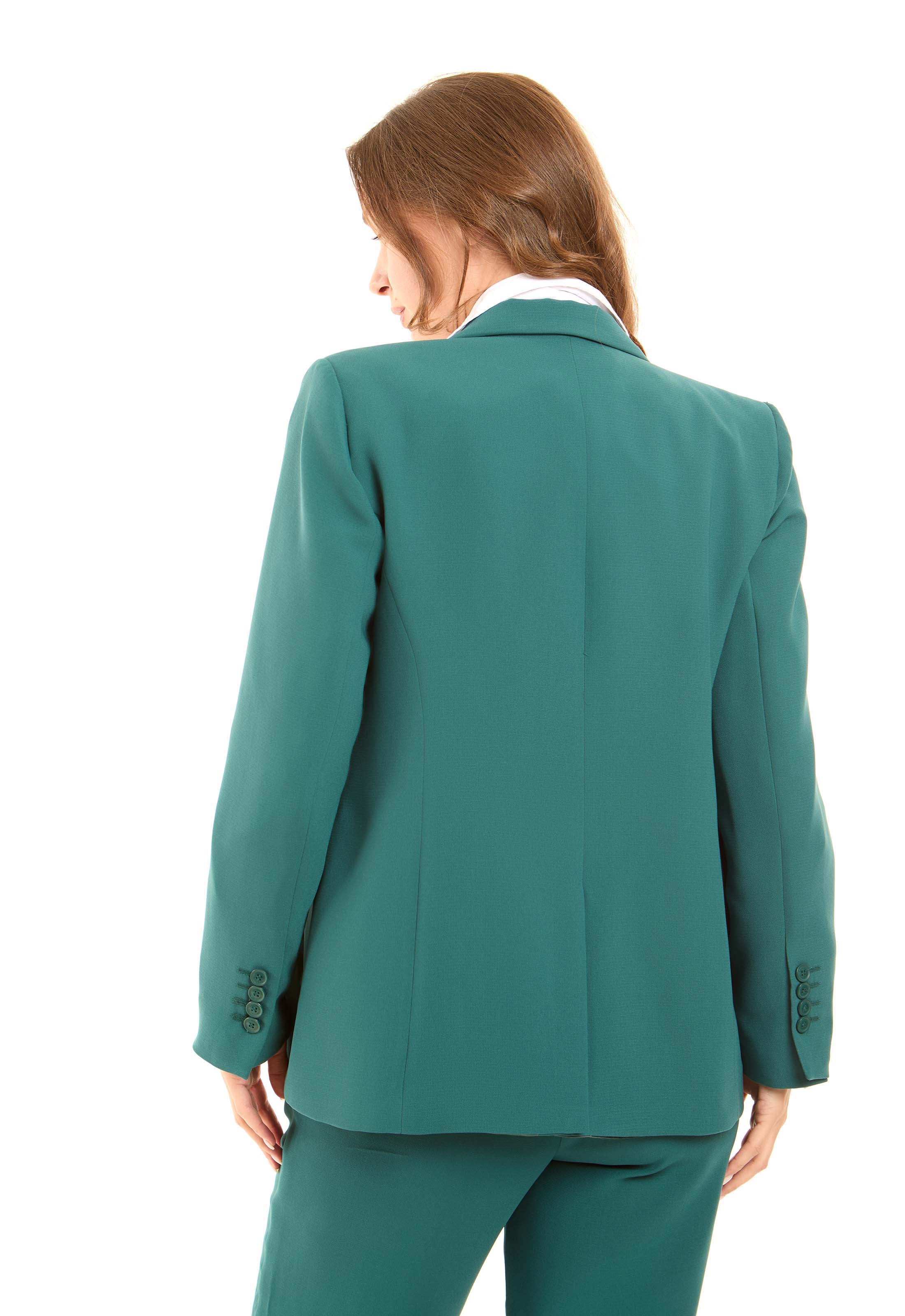Structured Tailored Polyester Blazer Jacket