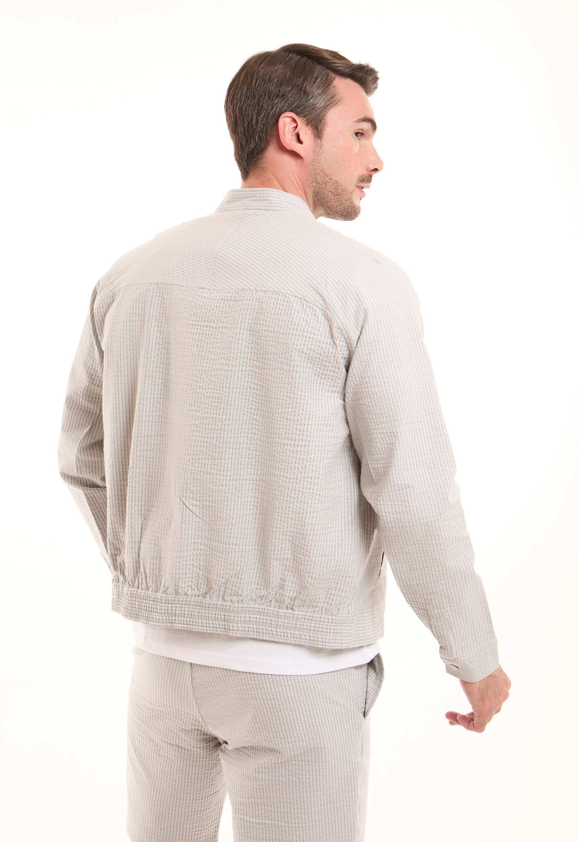 Textured Snap-Front Casual Jacket
