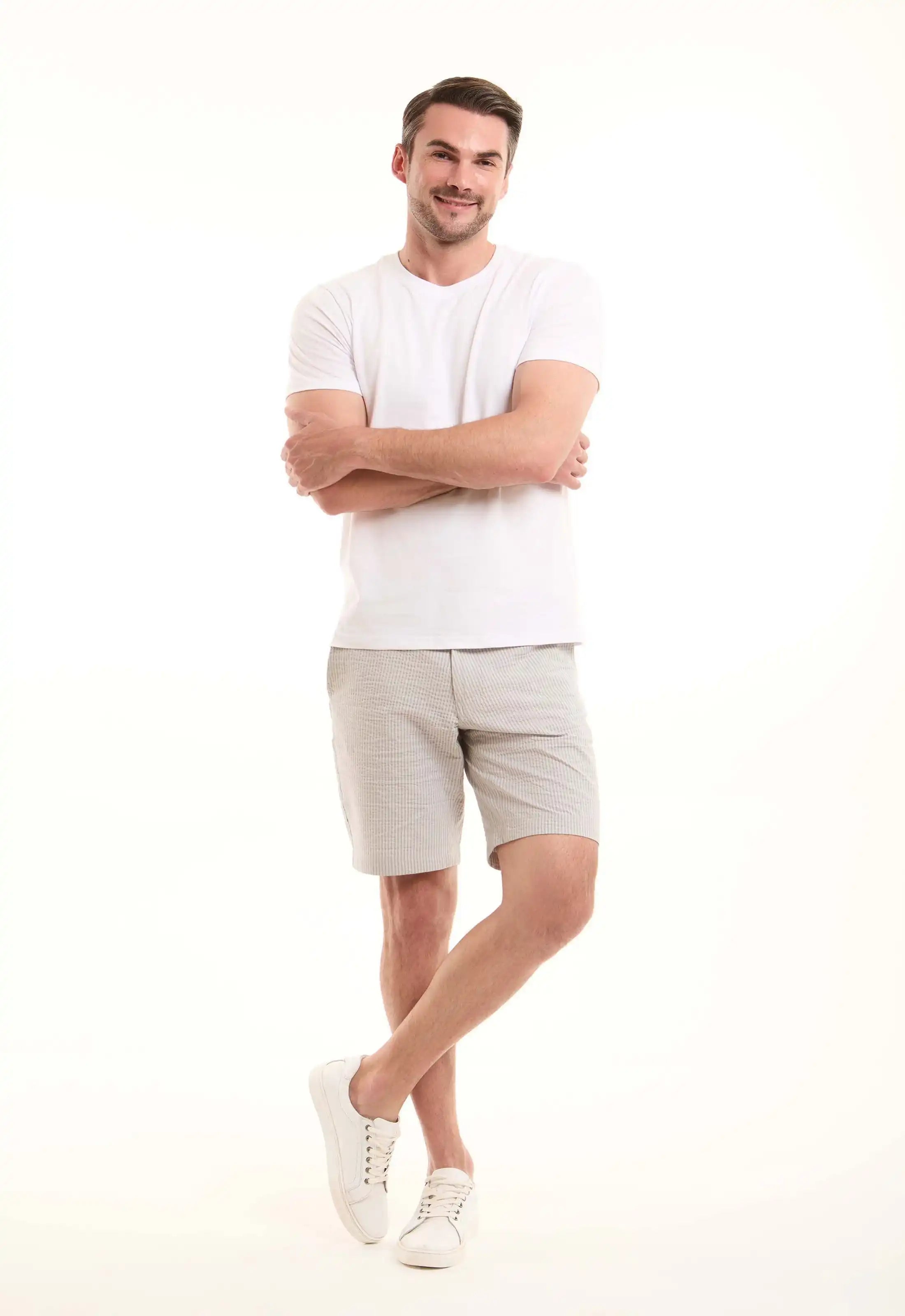 Comfy Striped Cotton Shorts