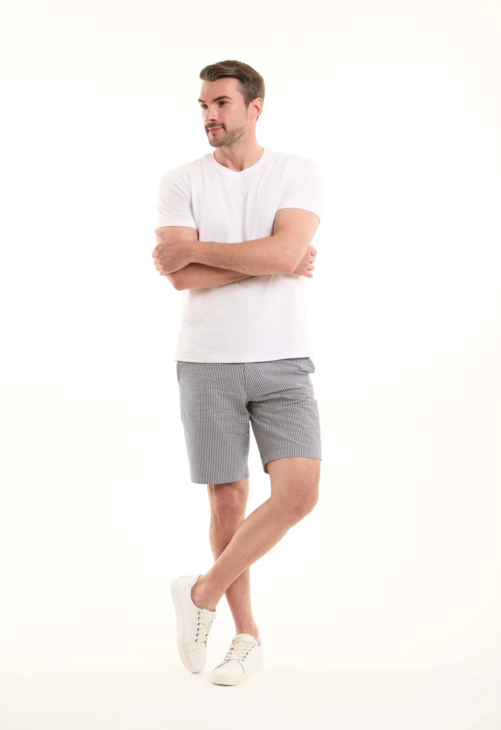 Comfy Striped Cotton Shorts