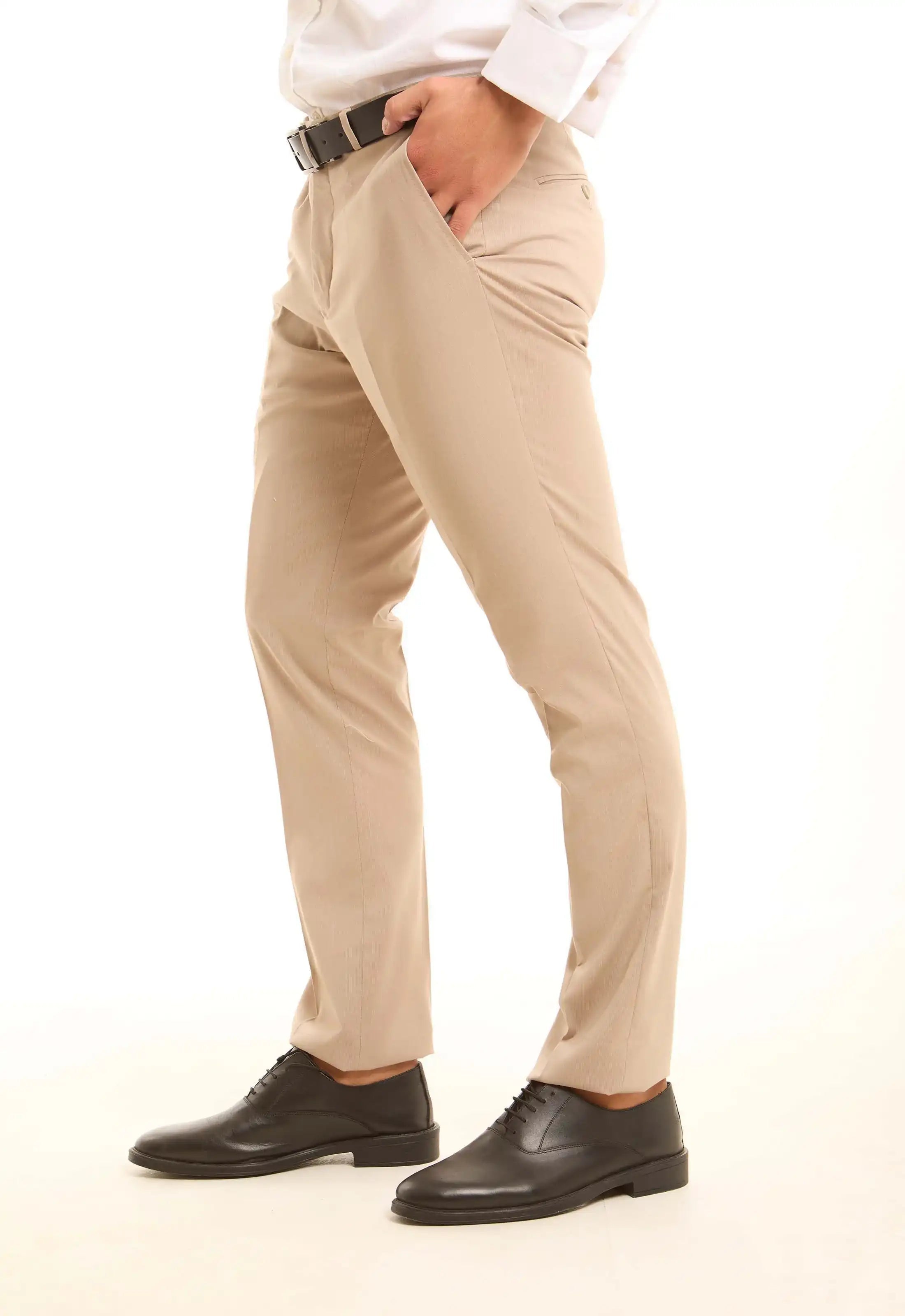 Tailored Solid Pattern Suit Pants