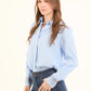 Rayon-Blend Embellished Cuff Shirt