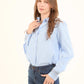 Rayon-Blend Embellished Cuff Shirt