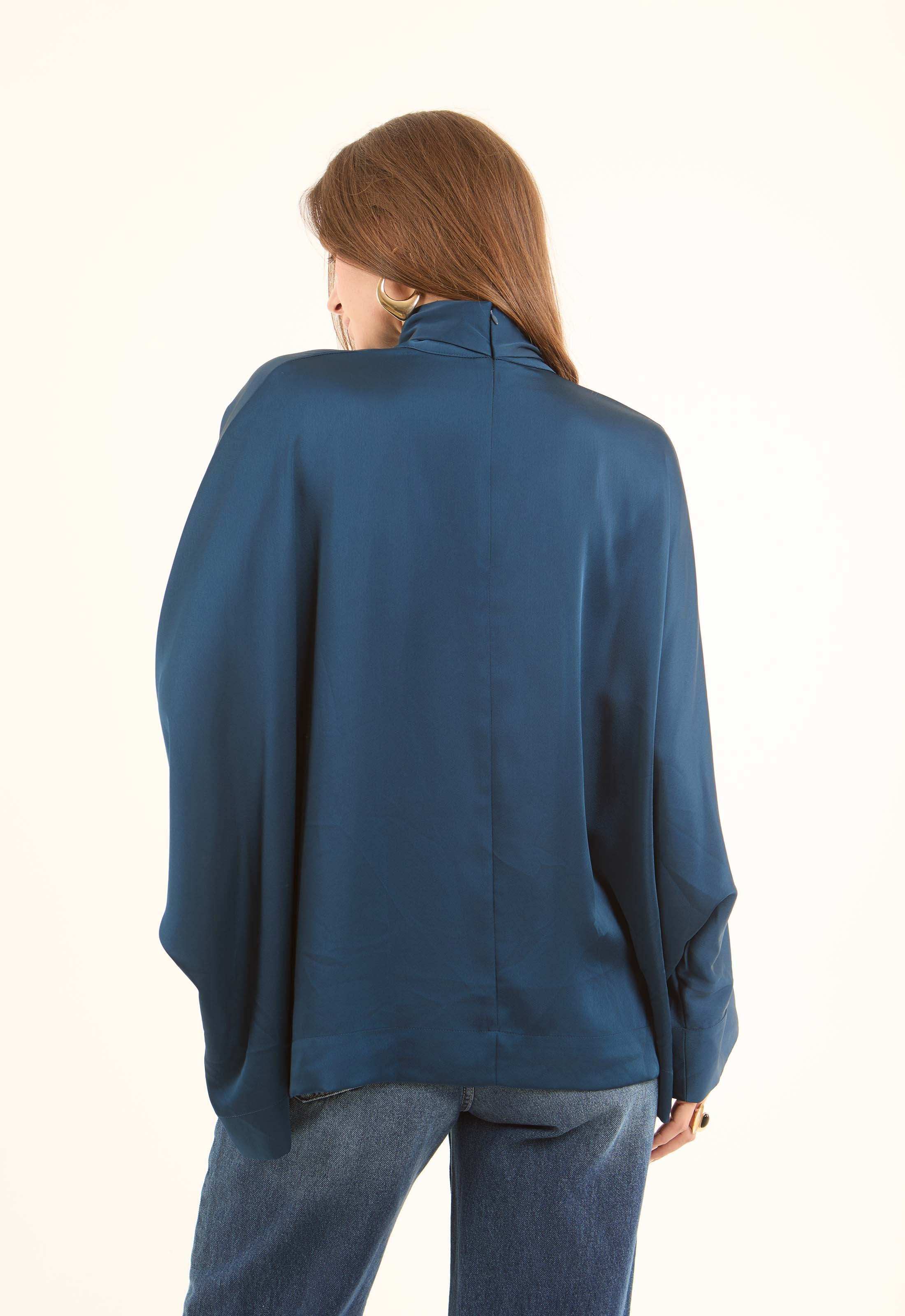 Elegant Tie-Neck Satin Blouse