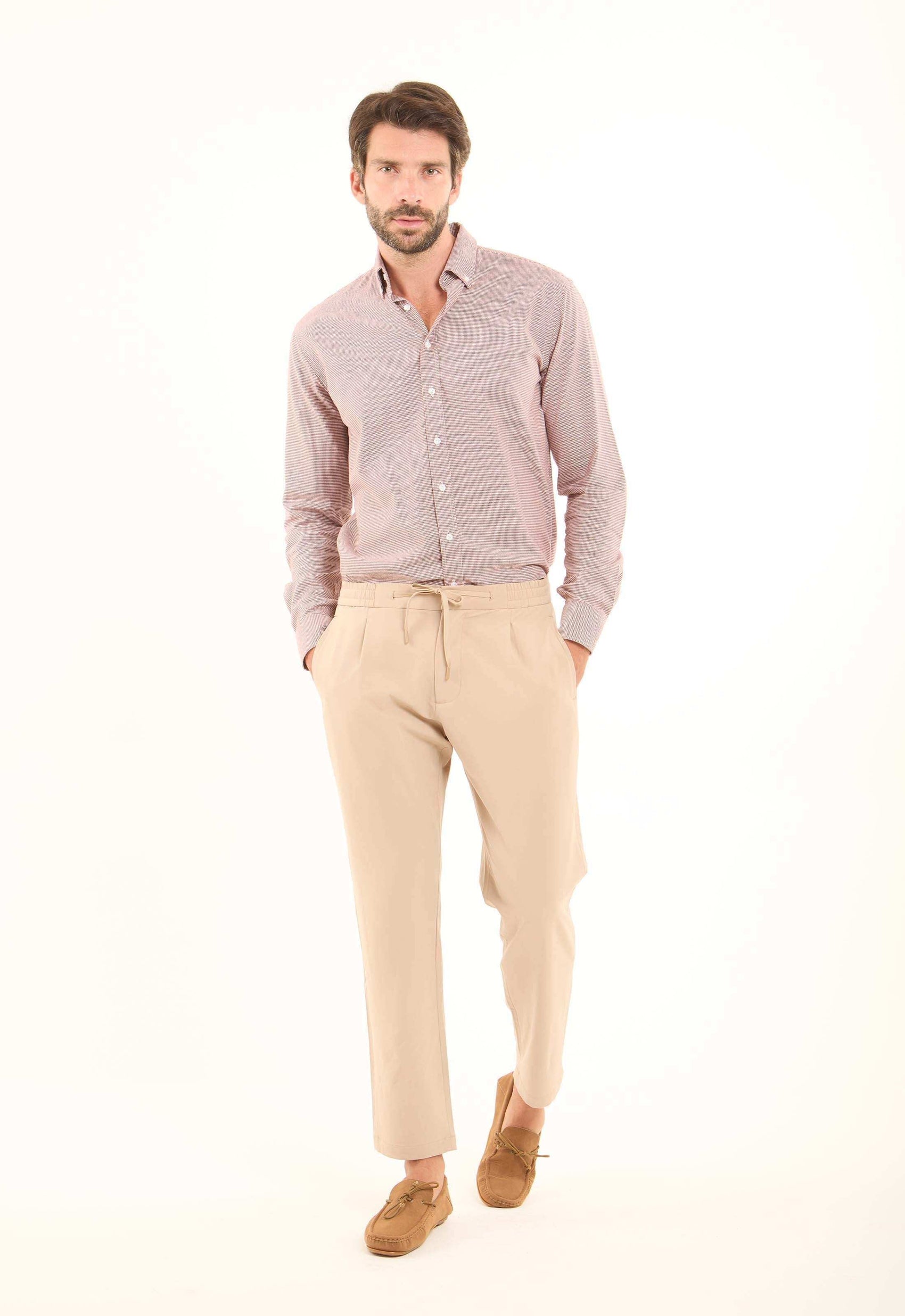 Nylon-Stretch Drawstring Pants