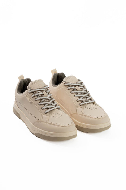 Beige Urban Lace-Up Sneakers