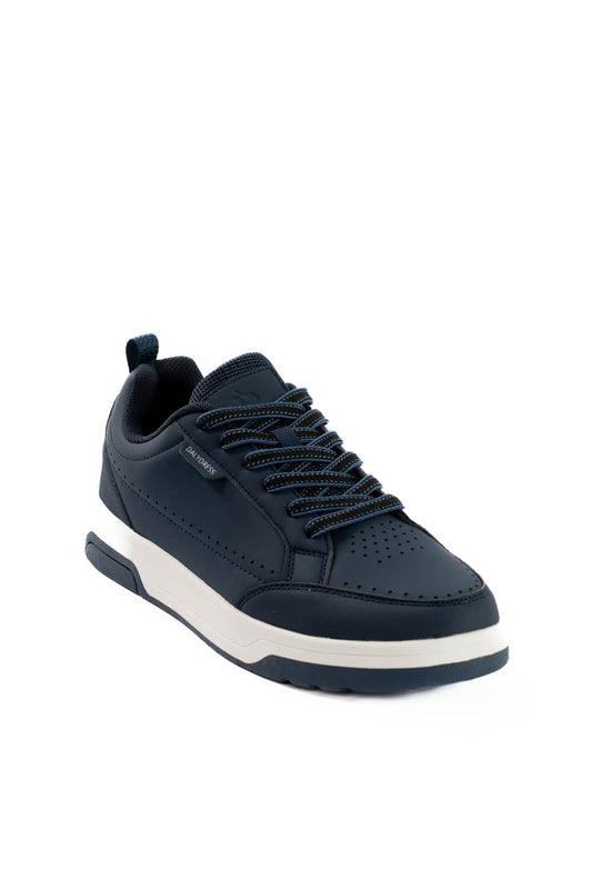 Navy Contrast Court Sneakers