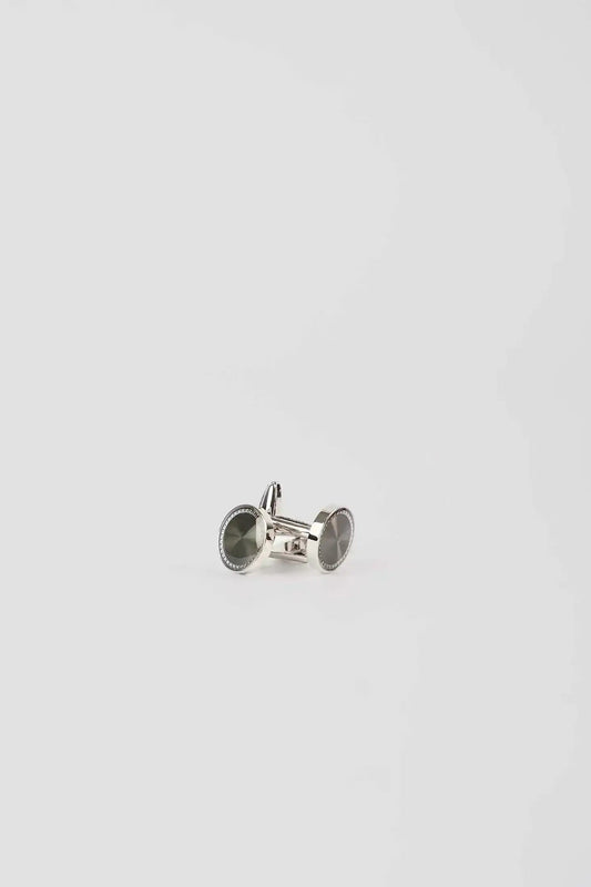 Elegant Round Silver Cufflinks