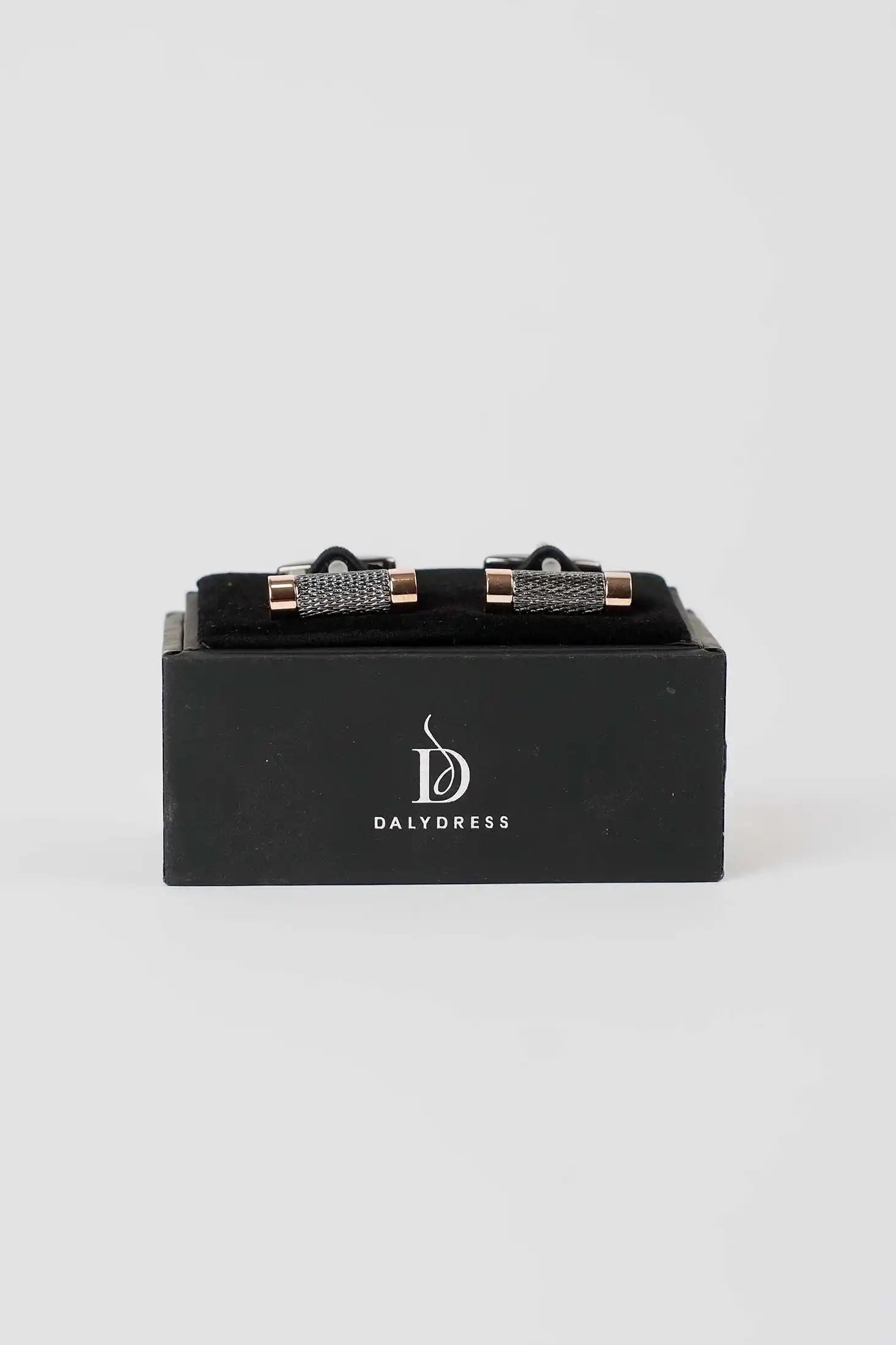 Textured Two-Tone Cylinder Cufflinks