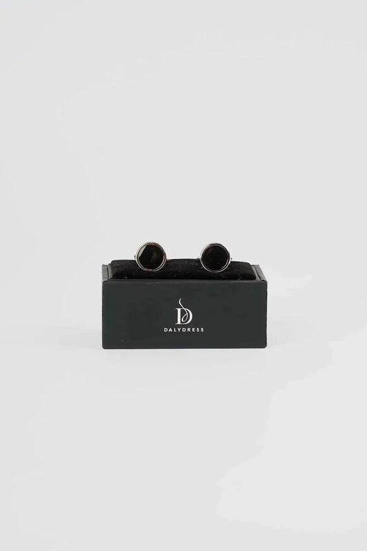 Polished Round Enamel Cufflinks