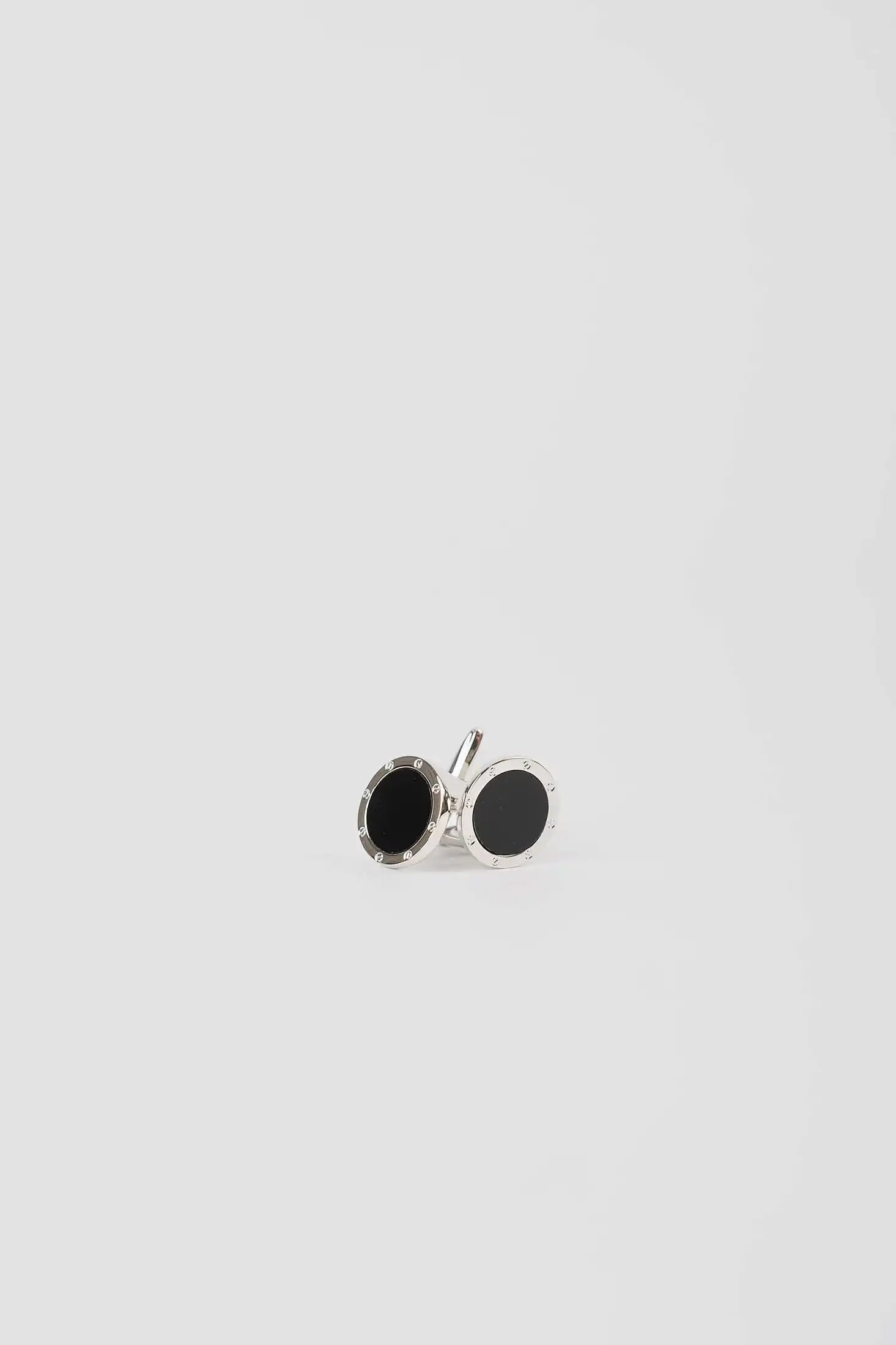 Premium Round Enamel-Trim Cufflinks