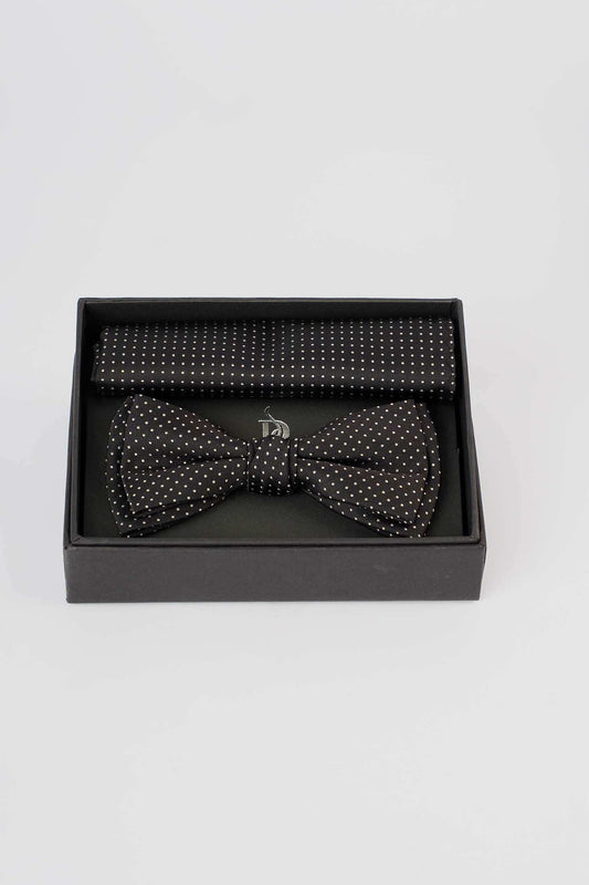 Dotted Classic Bow Tie & Solid Hanky Set
