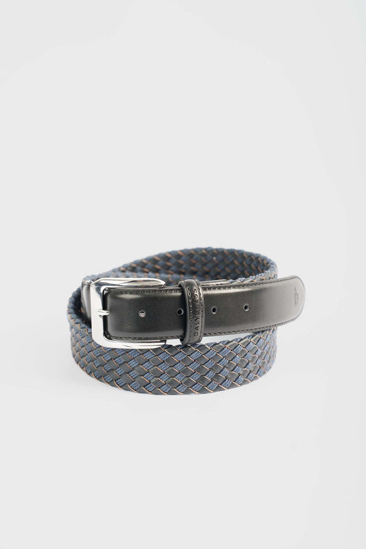 Steel Blue Woven Leather Belt
