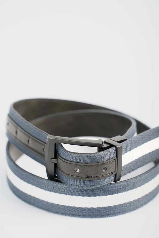 Slate Stripe Canvas Belt