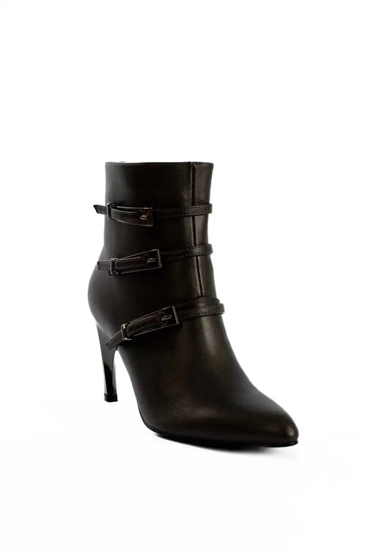 Triple Buckle Stiletto Heel Ankle Boots