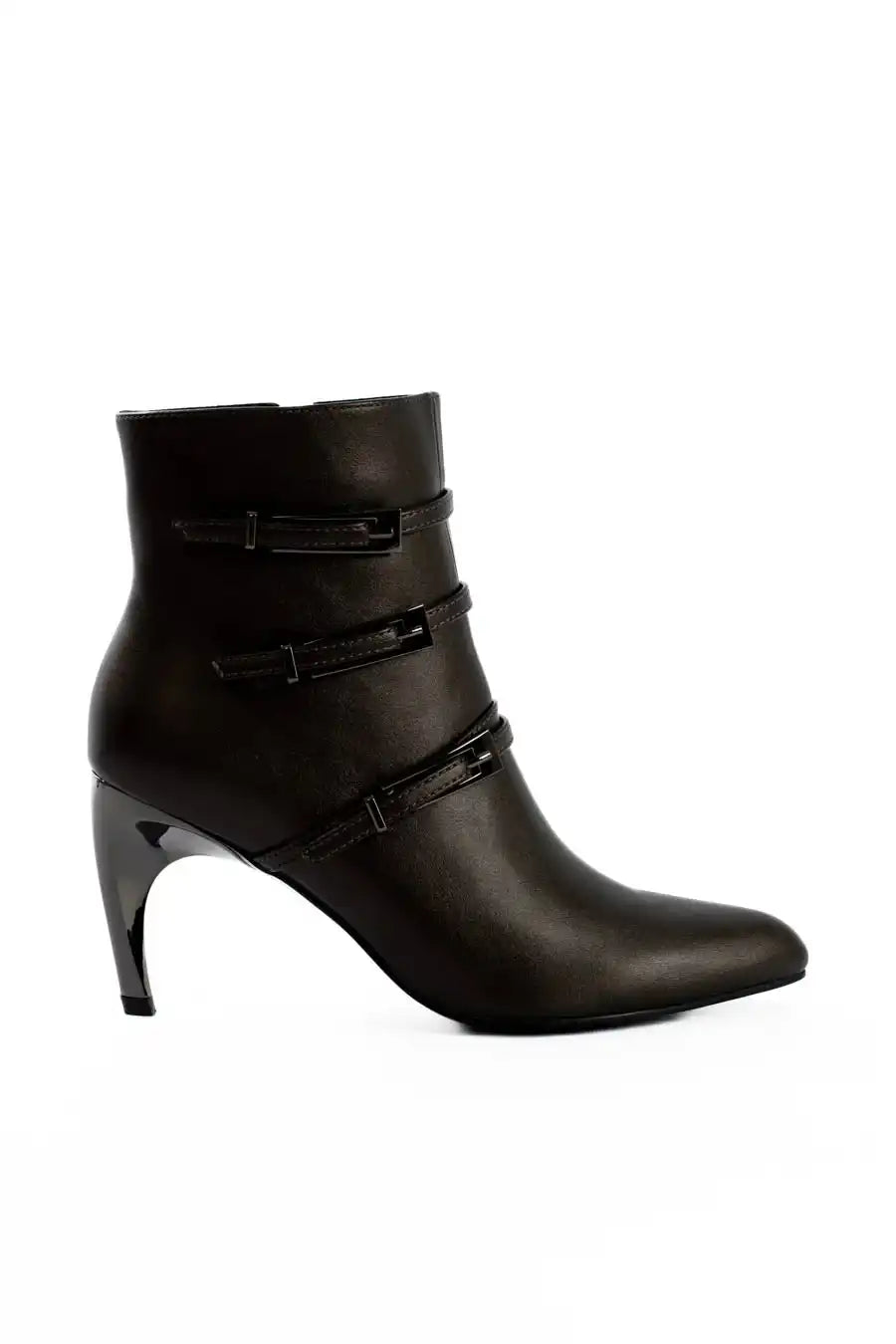 Triple Buckle Stiletto Heel Ankle Boots