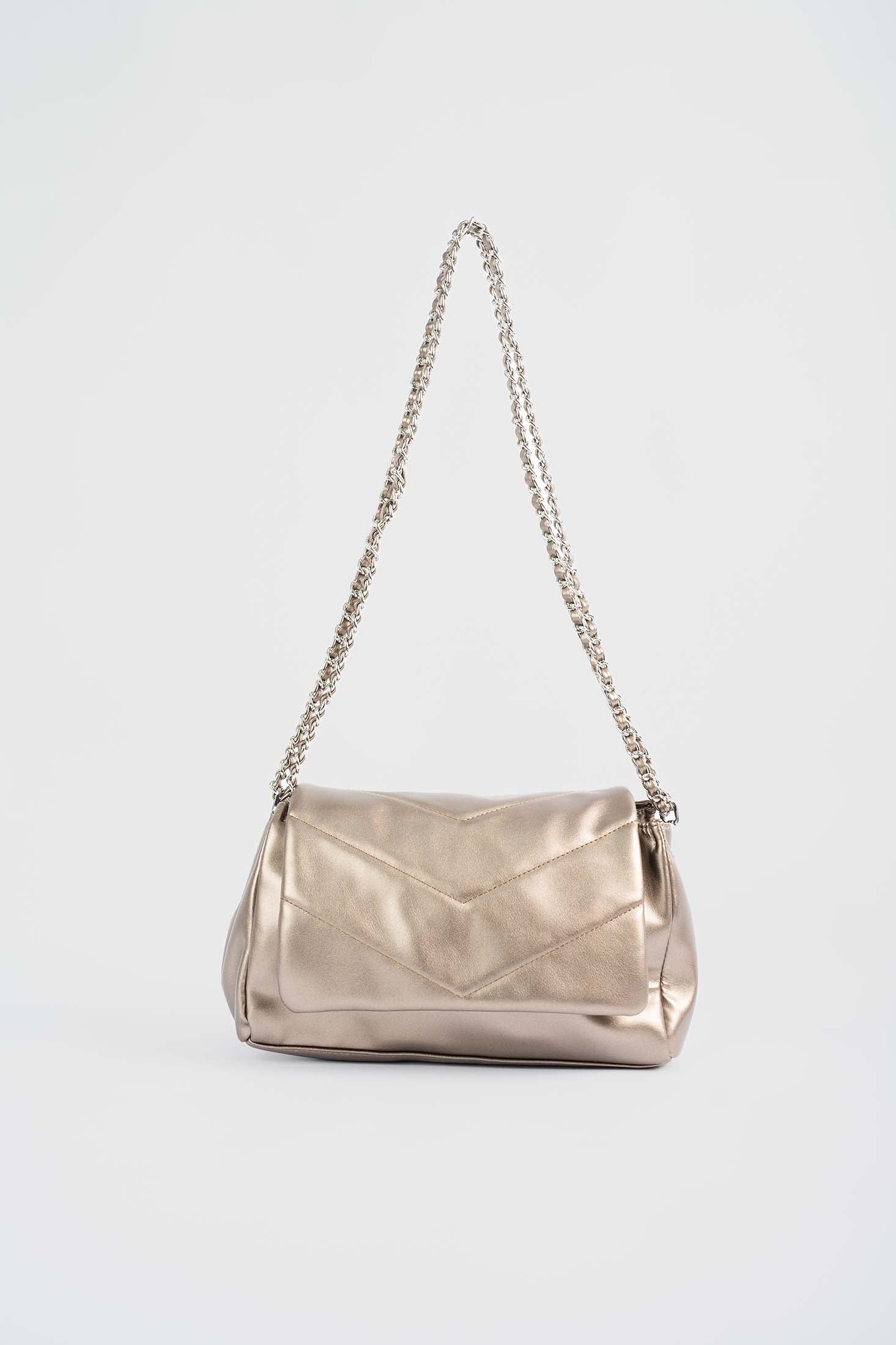 Champagne Chain-Handle Shoulder Bag