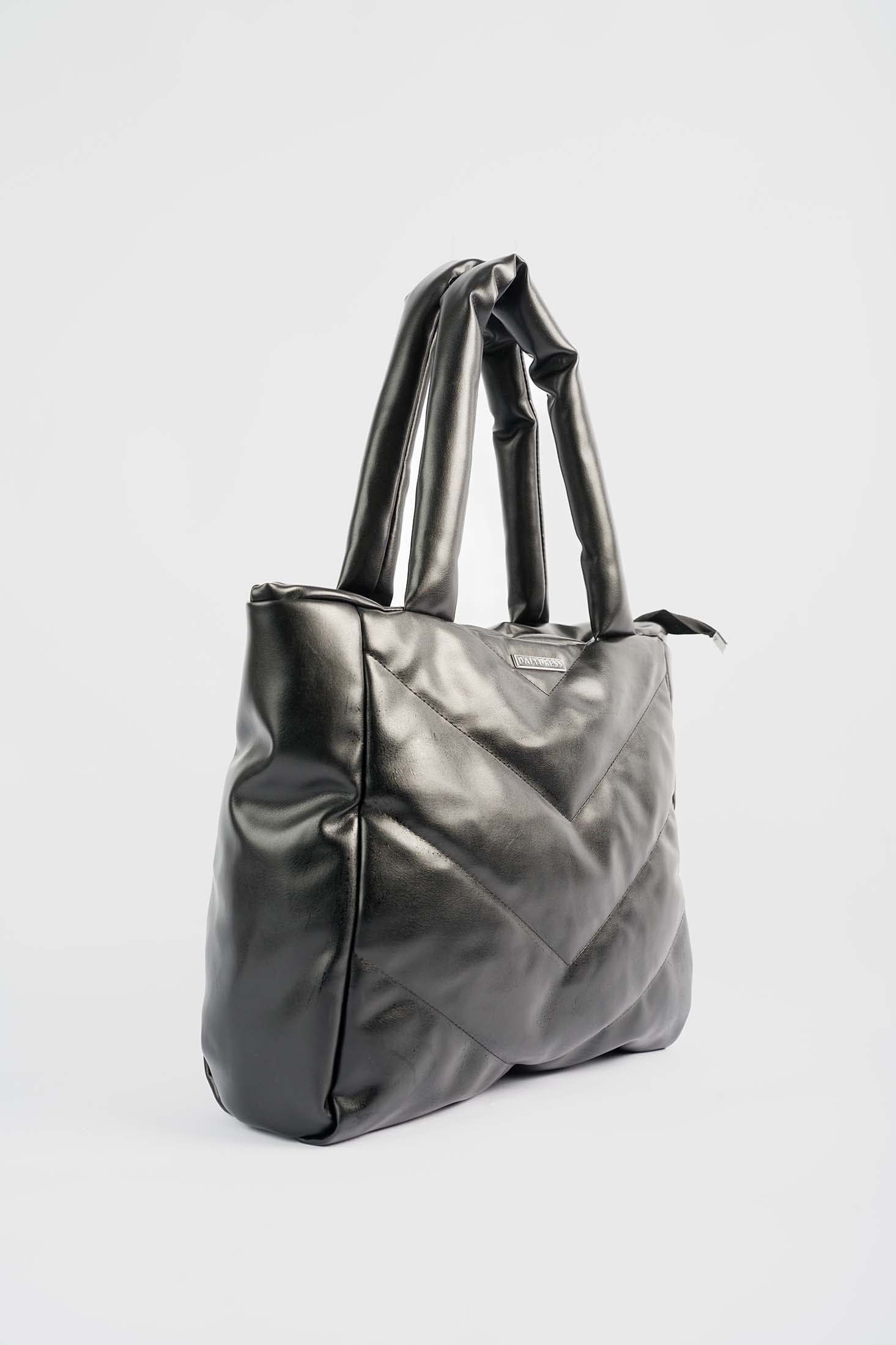 Midnight Quilted Oversized Tote