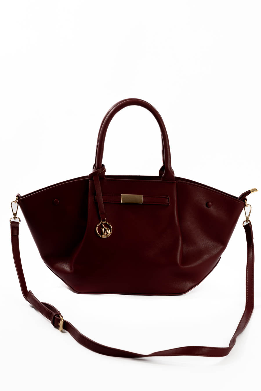 Burgundy Structured Tote Bag