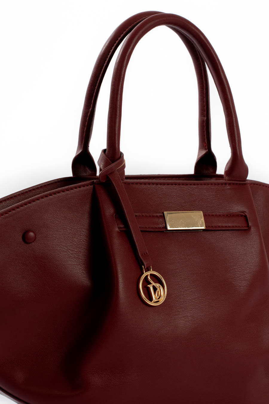 Burgundy Structured Tote Bag