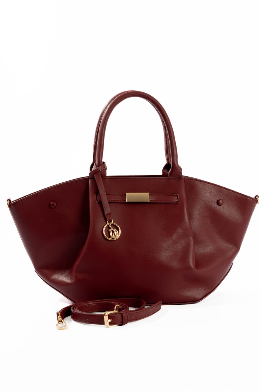 Burgundy Structured Tote Bag