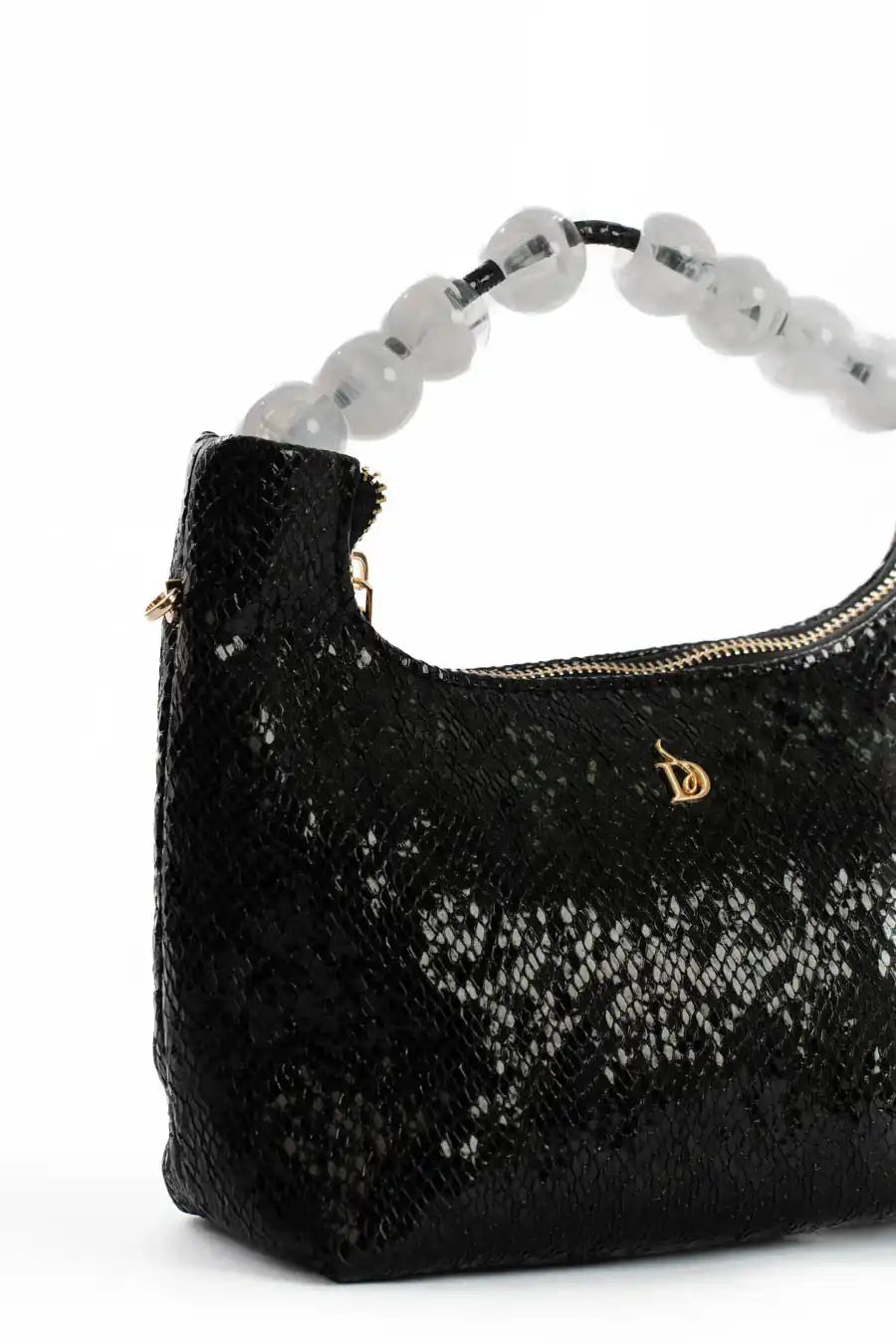 Shiny Reptile Pattern Evening Mini Bag