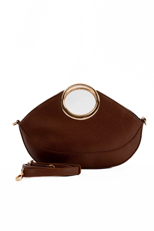 Chestnut Ring-Handle Clutch