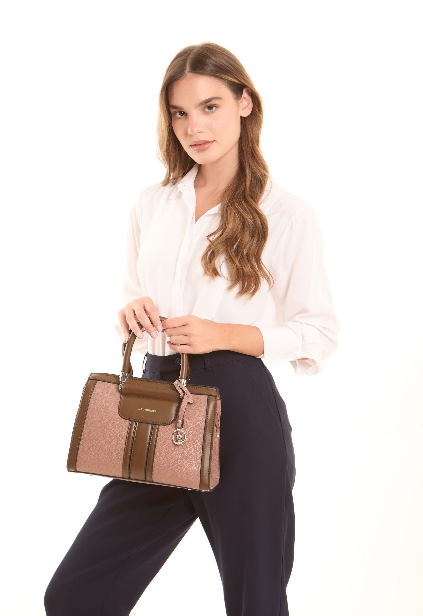 Blush & Mocha Structured Handbag