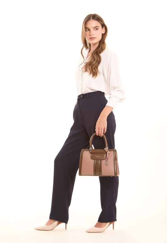 Blush & Mocha Structured Handbag