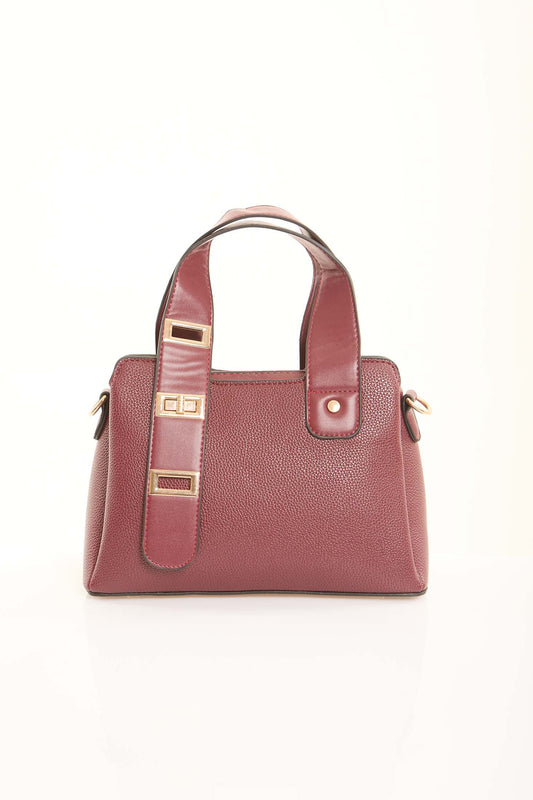 Rosewood Textured Top-Handle Bag