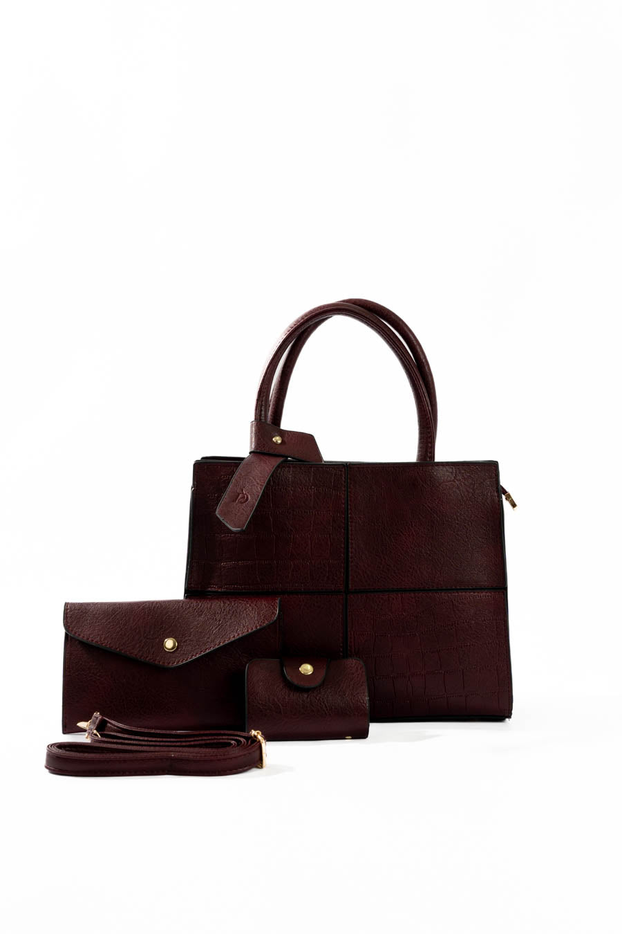 Maroon Structured Handbag