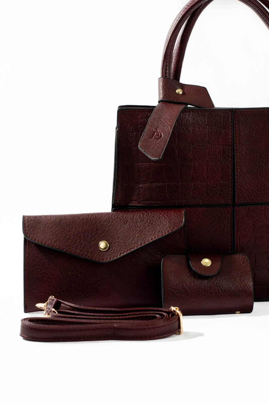 Maroon Structured Handbag