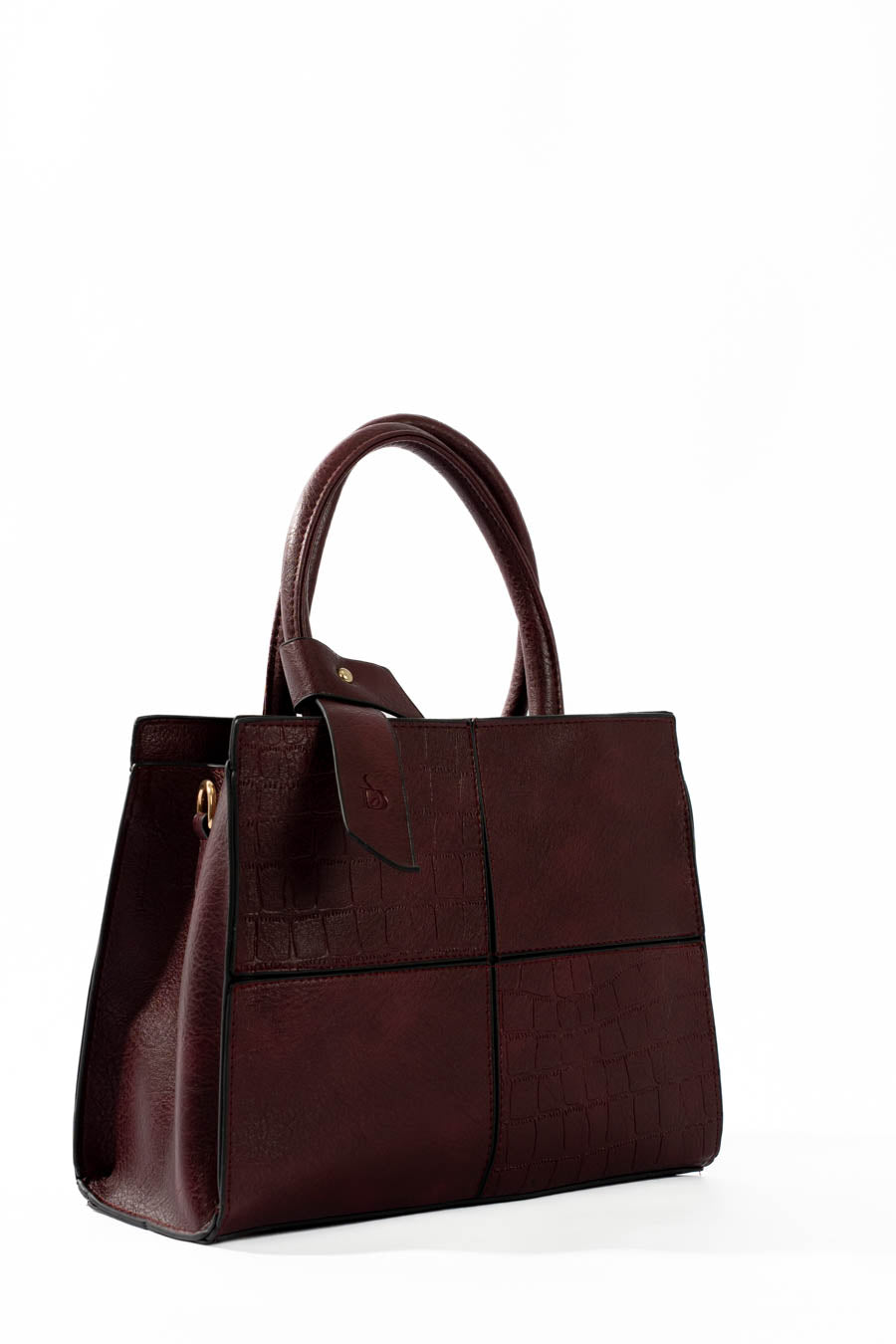 Maroon Structured Handbag