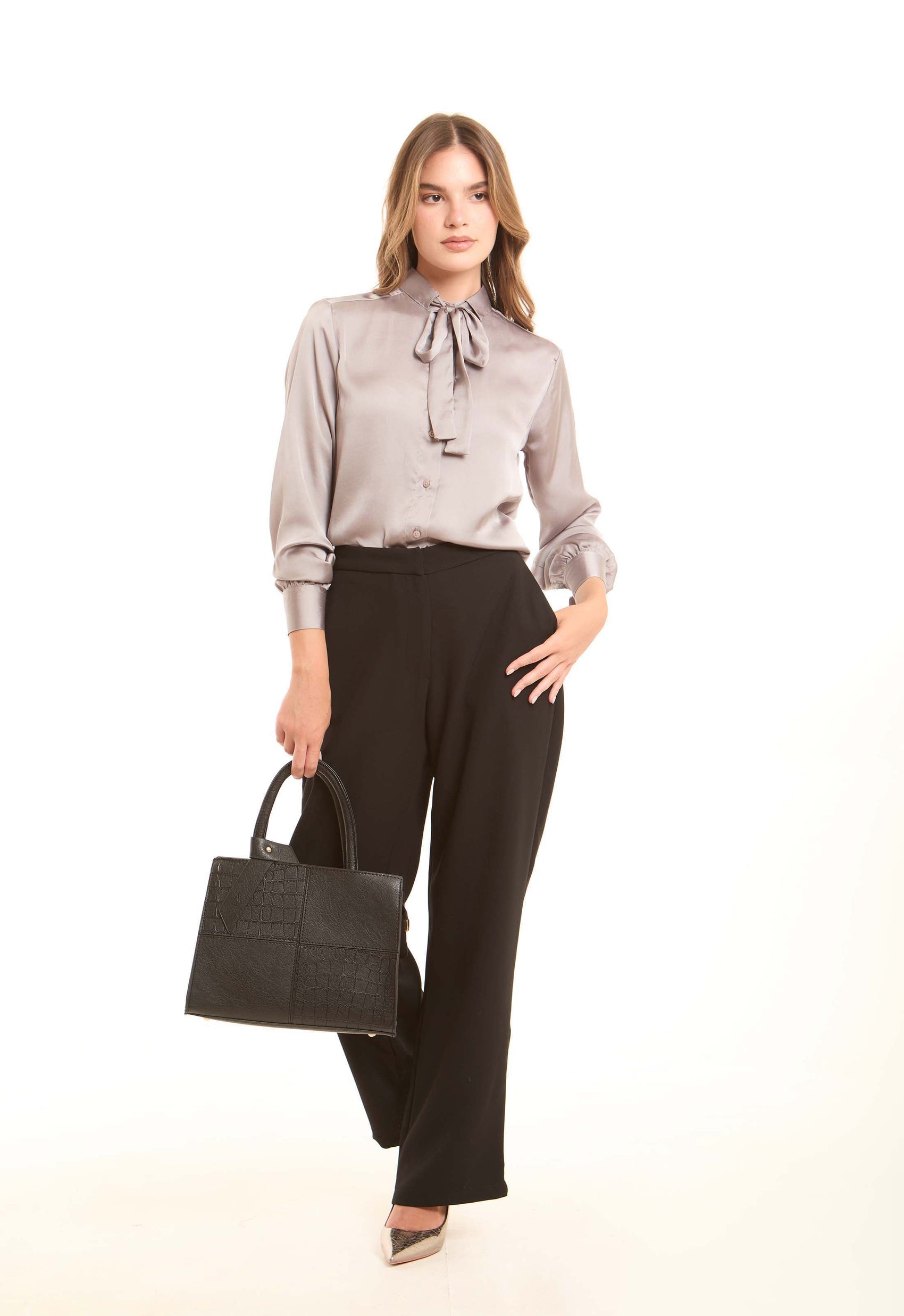 Midnight Textured Structured Tote