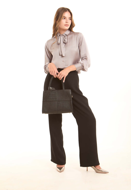 Midnight Textured Structured Tote