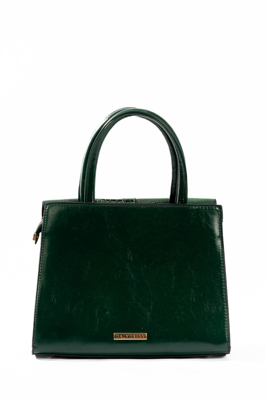 Emerald Croc-Embossed Structured Handbag
