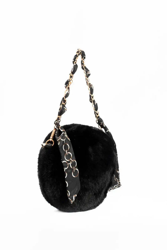 Fur Bag with Chain-Link Shoulder Strap