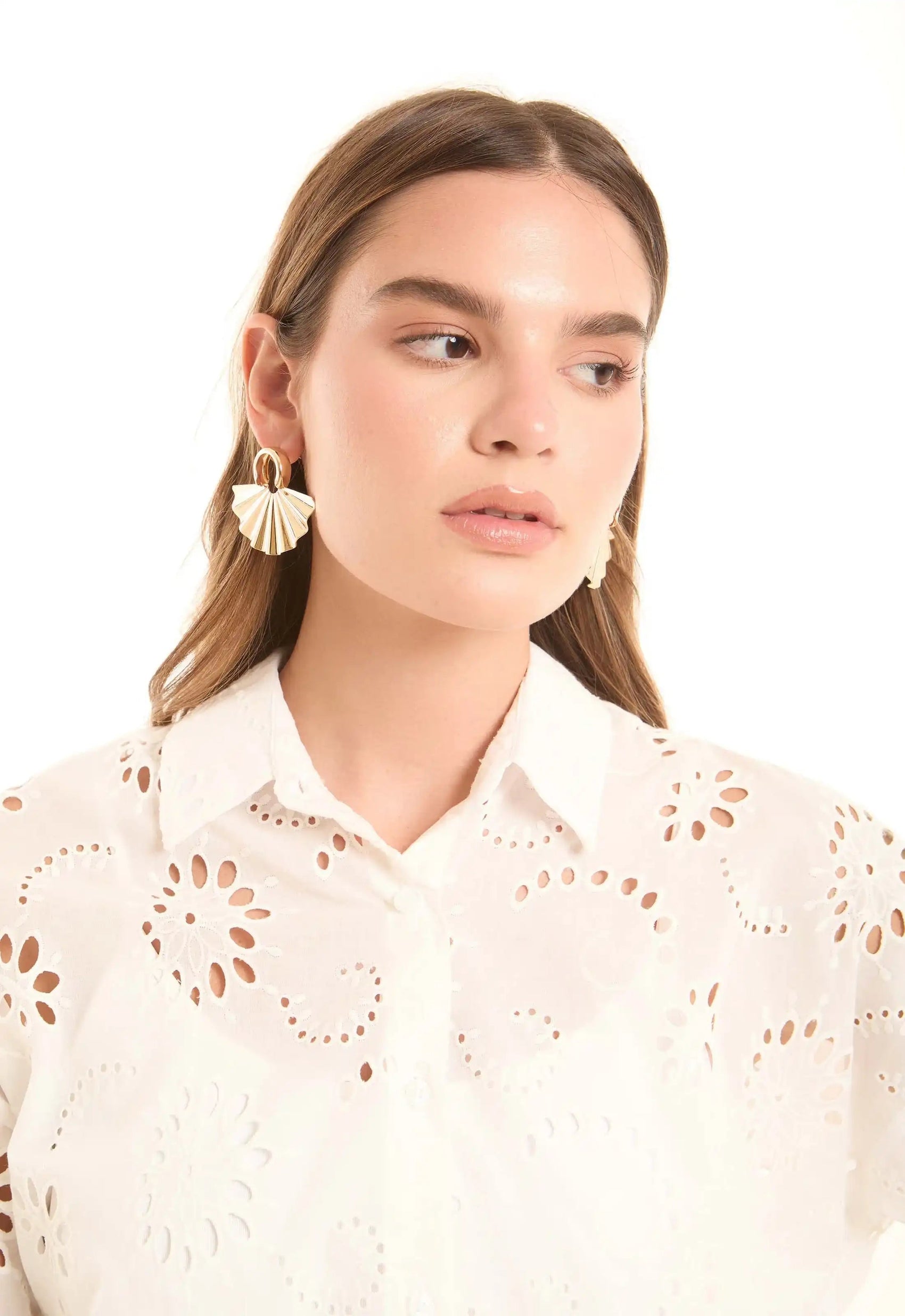 Iron Fan-Shaped Earrings