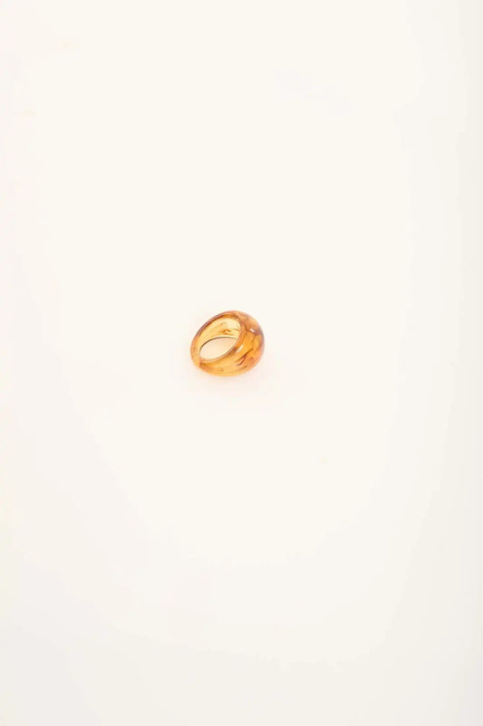 Wide Amber Swirl Plastic Ring Design