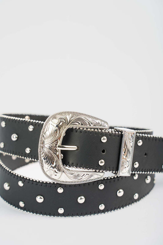 Western Embossed Studded Belt