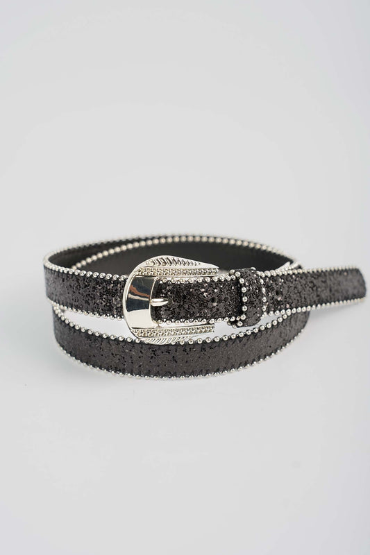 Midnight Crystal-Trim Belt