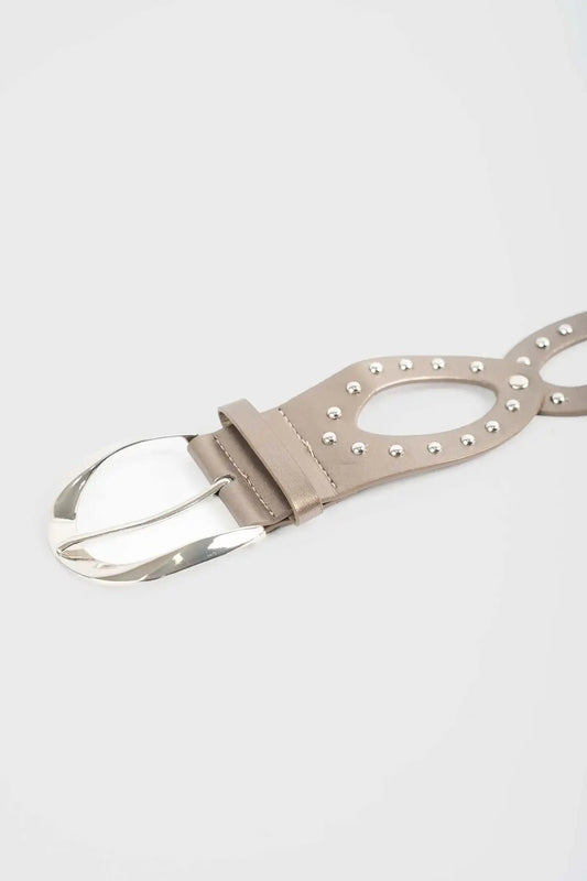 Elegant Oval-Link Studded Belt